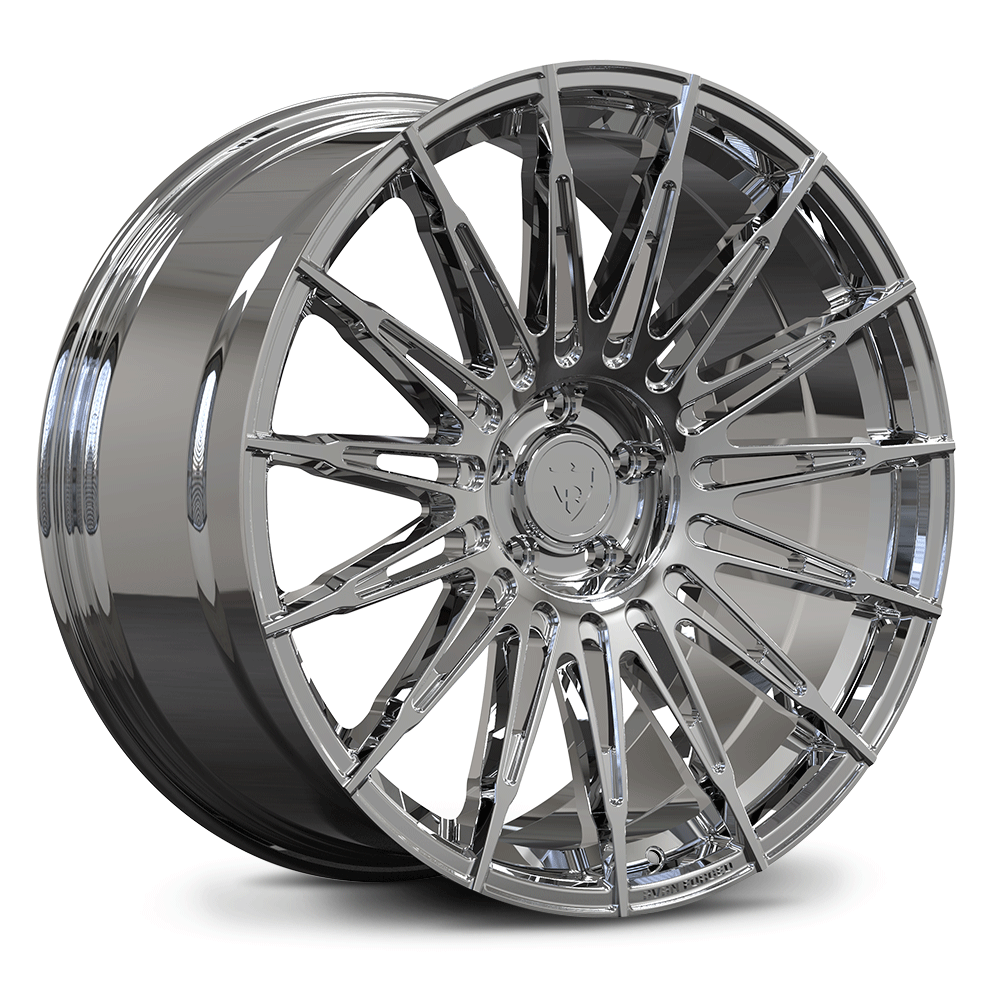 Custom forged monoblock wheels RV-MA06 in chrome finish, designed for Acura MDX and other vehicles.