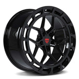 CUSTOM FORGED MONOBLOCK WHEELS RV-MD01 in glossy black finish, featuring concave Y-spoke design for Audi enthusiasts.