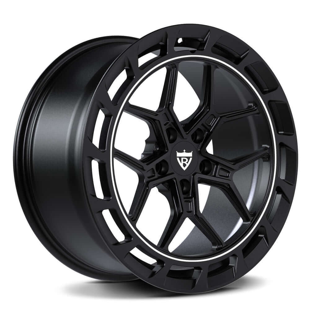 Custom forged monoblock wheel for Audi, featuring a sleek black finish and concave Y-spoke design.