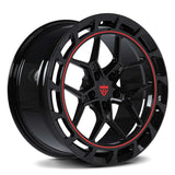 Custom forged monoblock wheels for Audi with concave Y-spoke design and bold black finish.