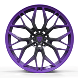 Custom forged monoblock wheel in purple and black, perfect for Dodge Durango 22-inch custom wheels.