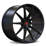 Custom forged black 10-spoke wheel, ideal for Audi performance upgrades and concave design.