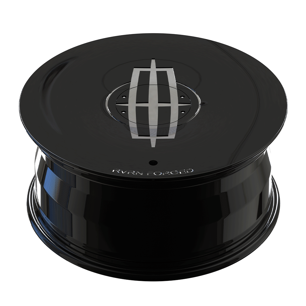 Custom forged full face rim for Lincoln Continental, 19-inch, black finish, designed for precision and style.