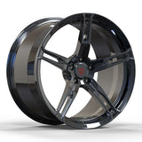 Custom forged 1-piece 5-spoke McLaren 650S wheel in black chrome finish, enhancing performance and style.