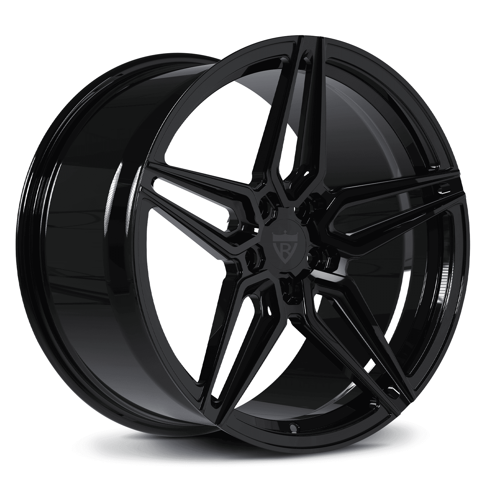 Custom forged 5 star black alloy wheel for Lexus IS350, designed for optimal brake clearance and style.