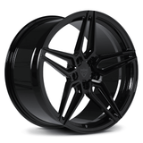 Custom forged 5 star black alloy wheel for Lexus IS350, designed for optimal brake clearance and style.