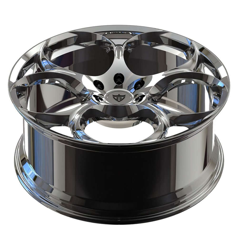 Custom forged monoblock wheel design, showcasing polished finish and unique styling for GMC Canyon truck.