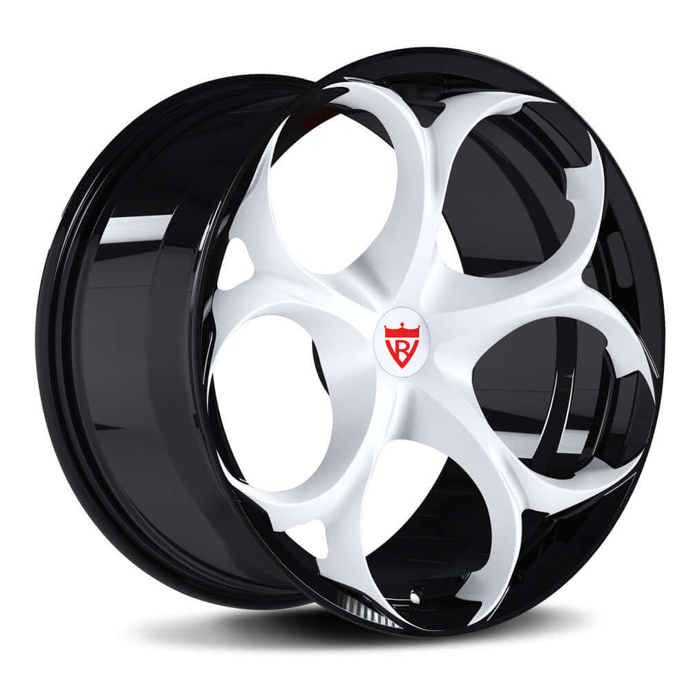 Custom forged monoblock wheel in black and white design, ideal for Tesla Model S rims and custom vehicle applications.