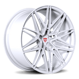 Custom forged monoblock wheel in white finish, designed for C7 Corvette and other vehicles, 15"-26" sizes available.