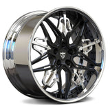 CUSTOM FORGED 2-PIECE WHEELS RM-01 in chrome and black finish for C7 Corvette Grand Sport wheels.