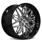 Custom forged 2-piece wheels for C7 Corvette Grand Sport, featuring sleek chrome finish and advanced design.