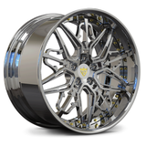 Custom forged 2-piece wheels RM-01 in chrome finish, designed for C7 Corvette Grand Sport and aftermarket applications.