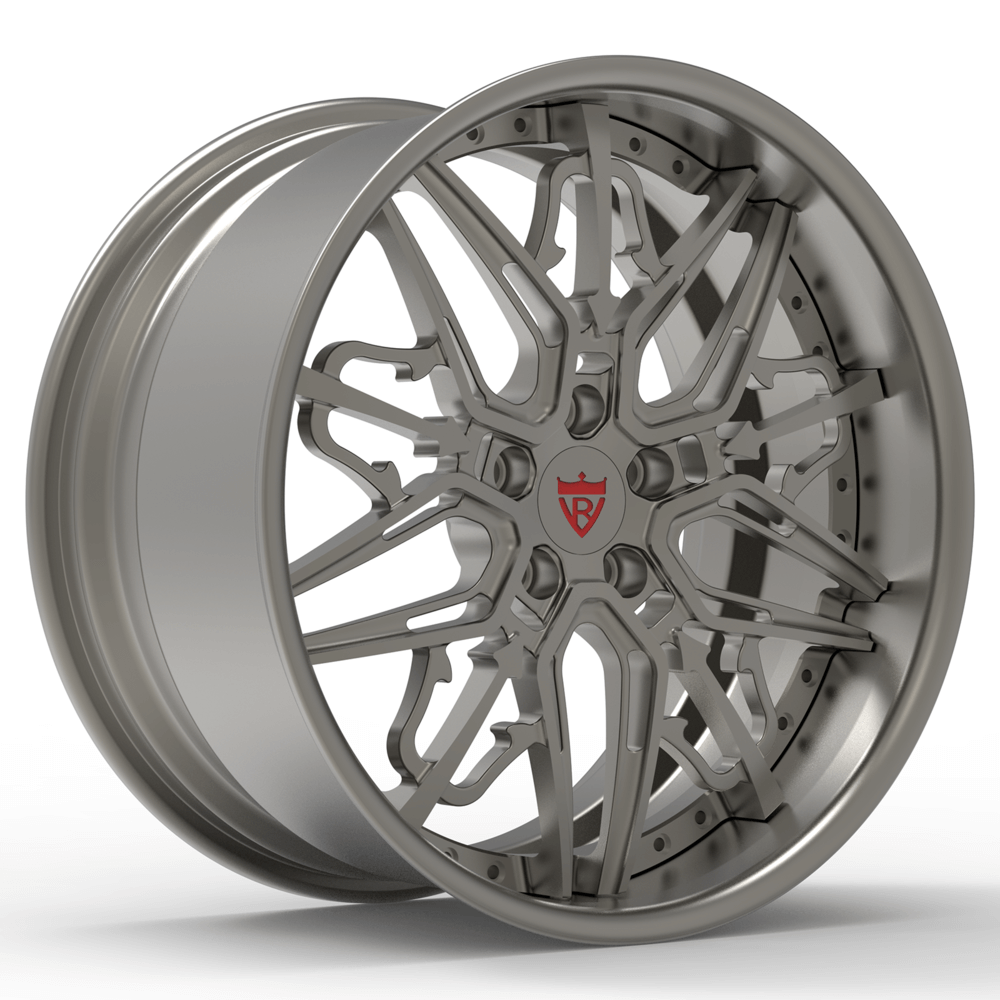 Custom forged Maserati RM-01 wheel with deep lip design and iconic Trident logo, ideal for Granturismo upgrades.