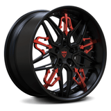 Custom forged Maserati RM-01 wheel featuring a sleek design and iconic Trident logo, ideal for Maserati Granturismo upgrades.