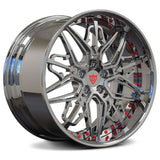 Custom forged Maserati wheels RM-01 with sleek spoke design and Trident logo, ideal for Granturismo upgrades.