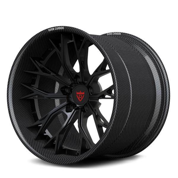RV-DC04 CF carbon fiber forged wheel with black center for luxury performance vehicle