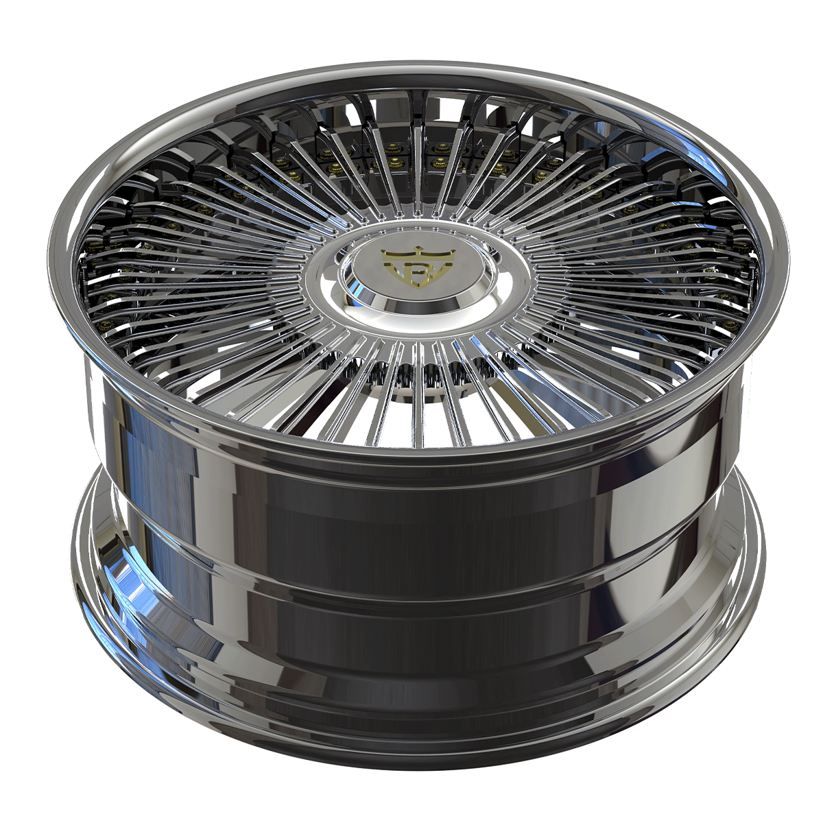 RV-DM05 custom forged deep dish wheel angled view