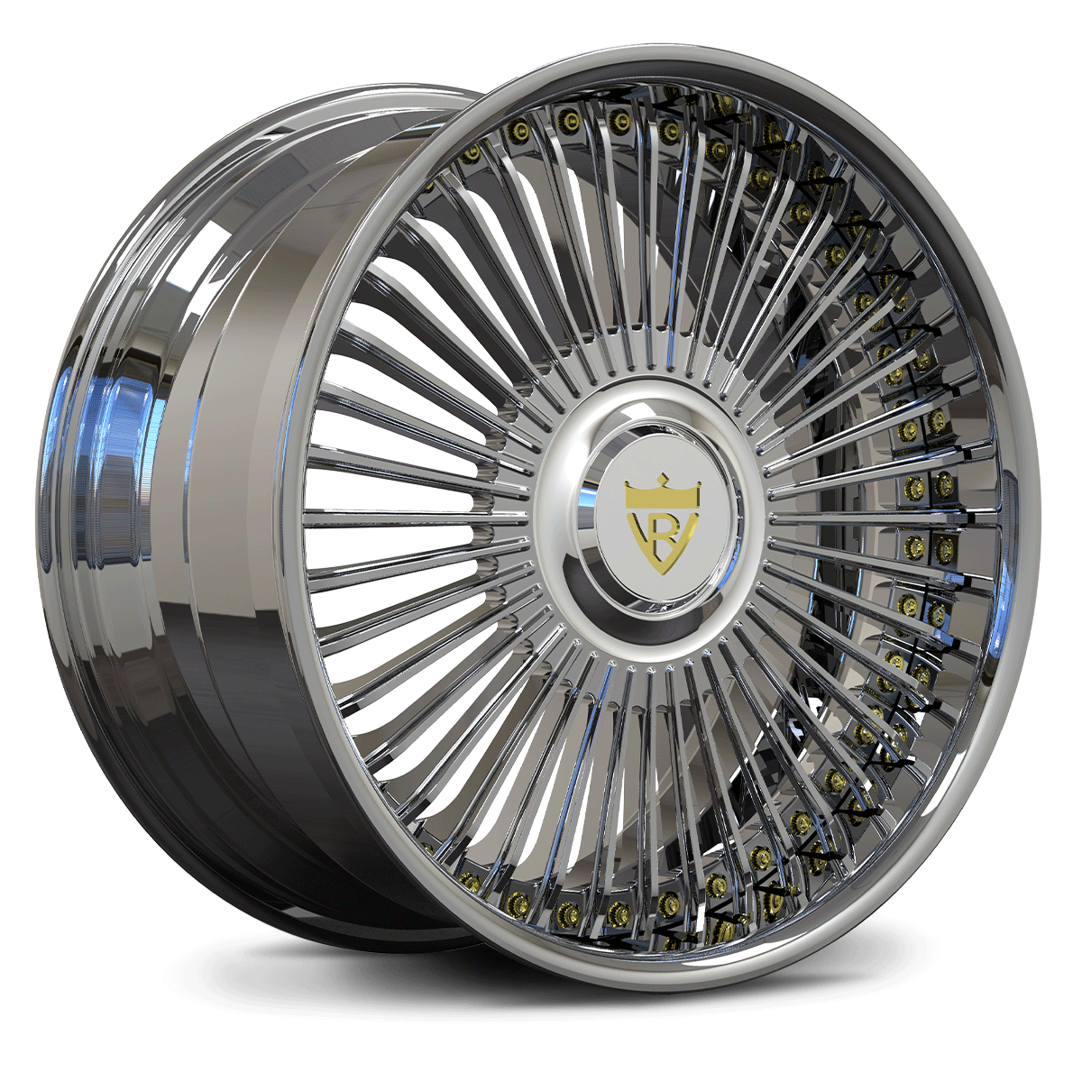 RVRN RV-DM05 chrome 2-piece forged wheel side view