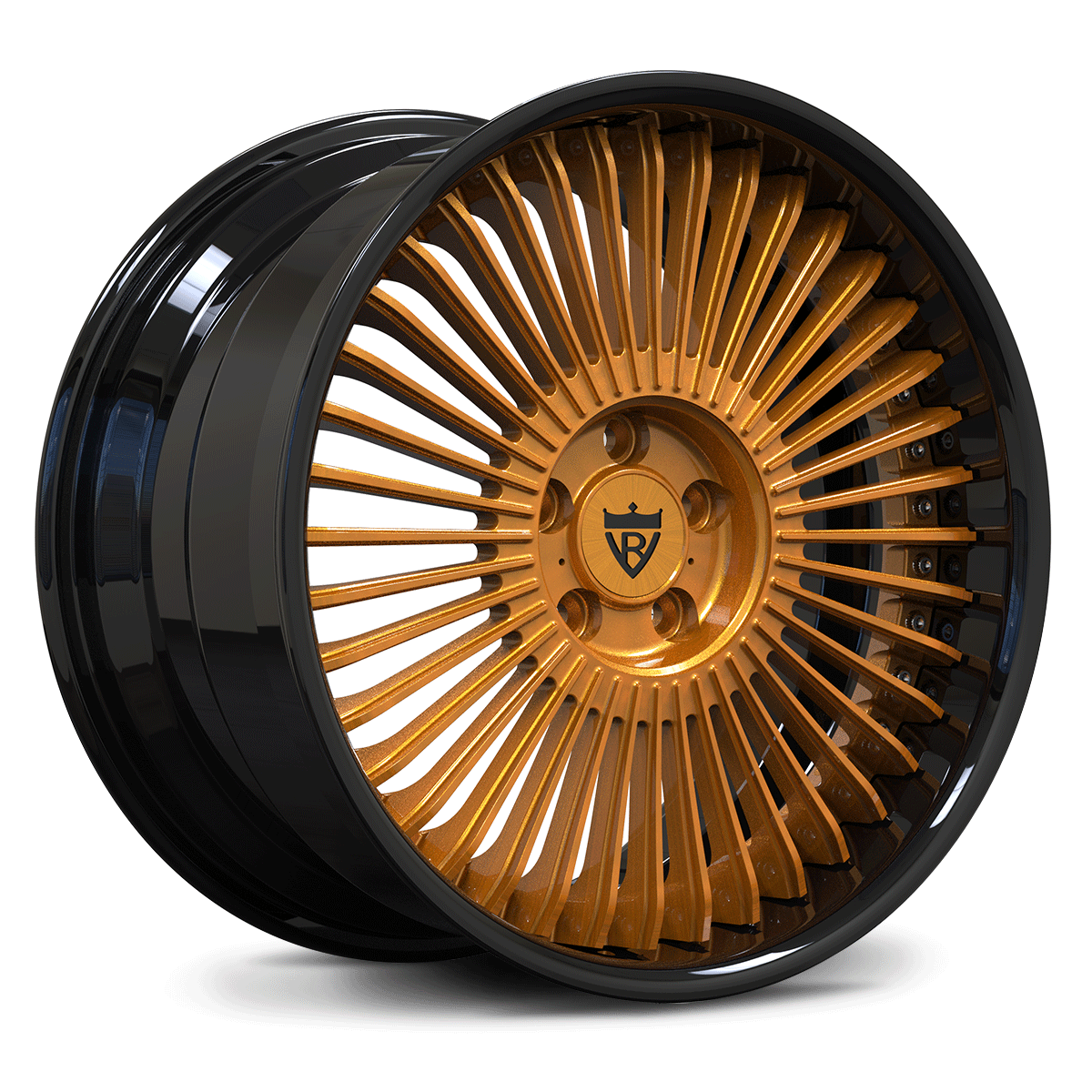 Custom 2-piece forged wheel RV-DM05 with copper center