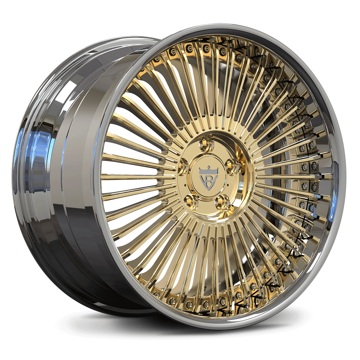 Custom 2-piece forged chrome  barrels with frozen gold center