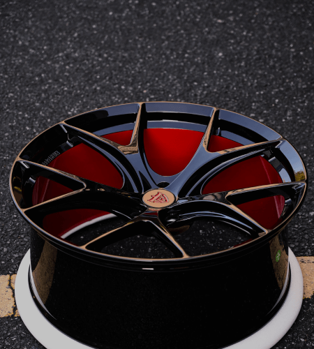 Forged performance wheels for Corvette, Camaro, Audi, Porsche and so on, custom made per, black and red concave custom rims