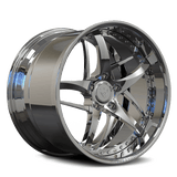 DC36D chrome deep dish forged wheel front view for classic cars and Corvette