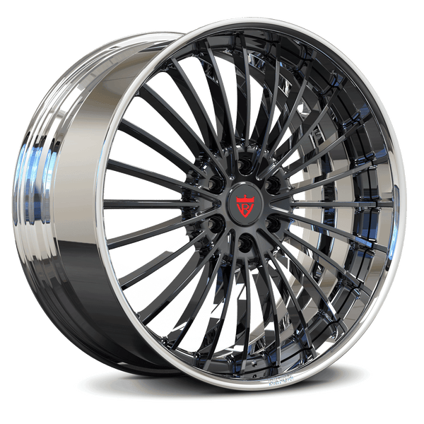 RVRN RV-DG02 forged multi-spoke deep dish chrome wheels for GMC Yukon Denali, custom 2-piece design with a bold luxury SUV fitment