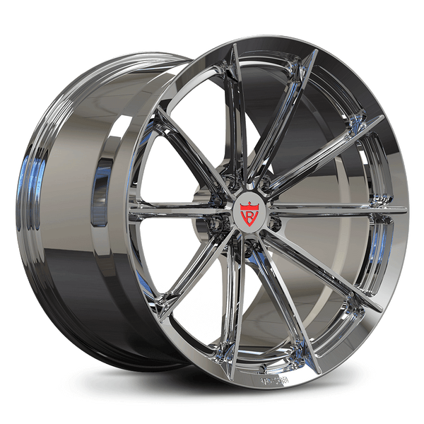 RVRN RV-MC29 custom forged Corvette C8 rims featuring chrome concave wheels designed for lightweight performance applications and custom fitment solutions