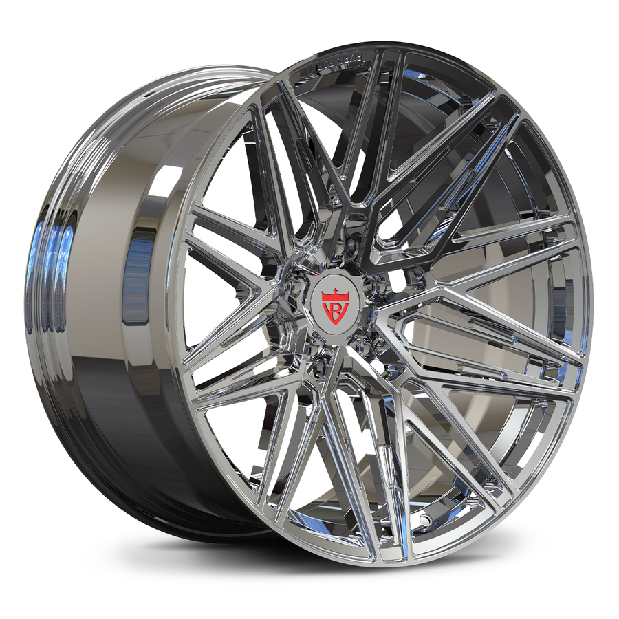 RV-MS808 forged multi-spoke deep concave wheel chrome finish side profile