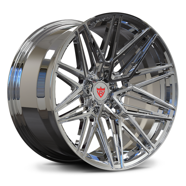 RV-MS808 forged deep concave wheel chrome finish transparent background