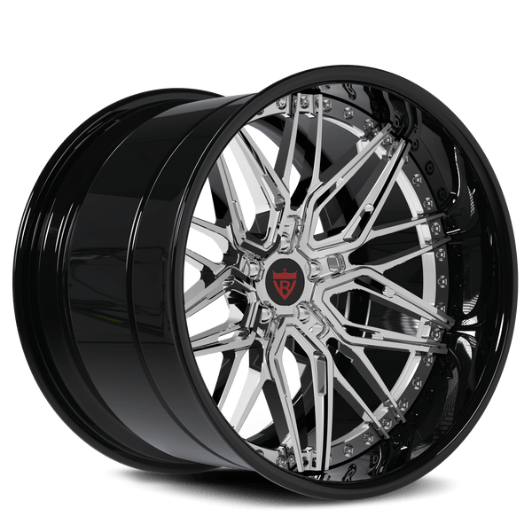 Corvette C3 custom deep dish wheels: Chrome and black 18inch staggered rims-Truck and SUV deep dish wheels-RVRN Wheels