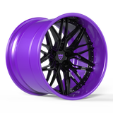 Purple and black 2-piece deep dish wheels RV-T081 designed for Dodge vehicles.