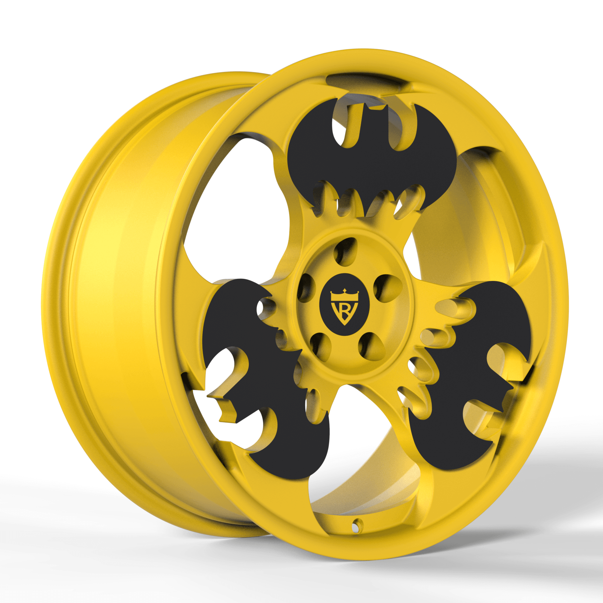 Custom 1-piece forged Batman rims in yellow and black, perfect for sports cars: RV-MBT - RVRN WHEELS