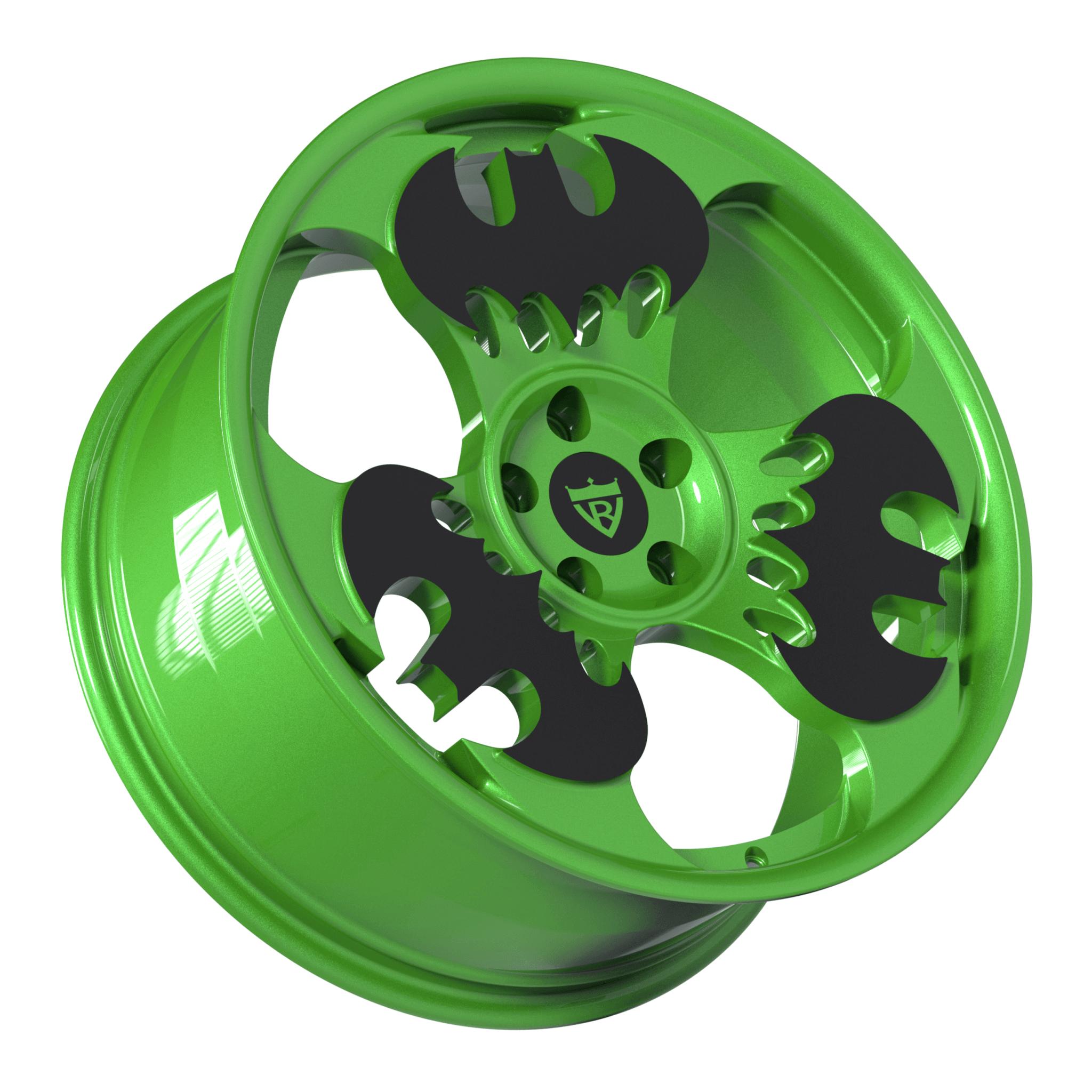 Premium forged Batman rims in green with a unique design for performance cars: RV-MBT - RVRN WHEELS
