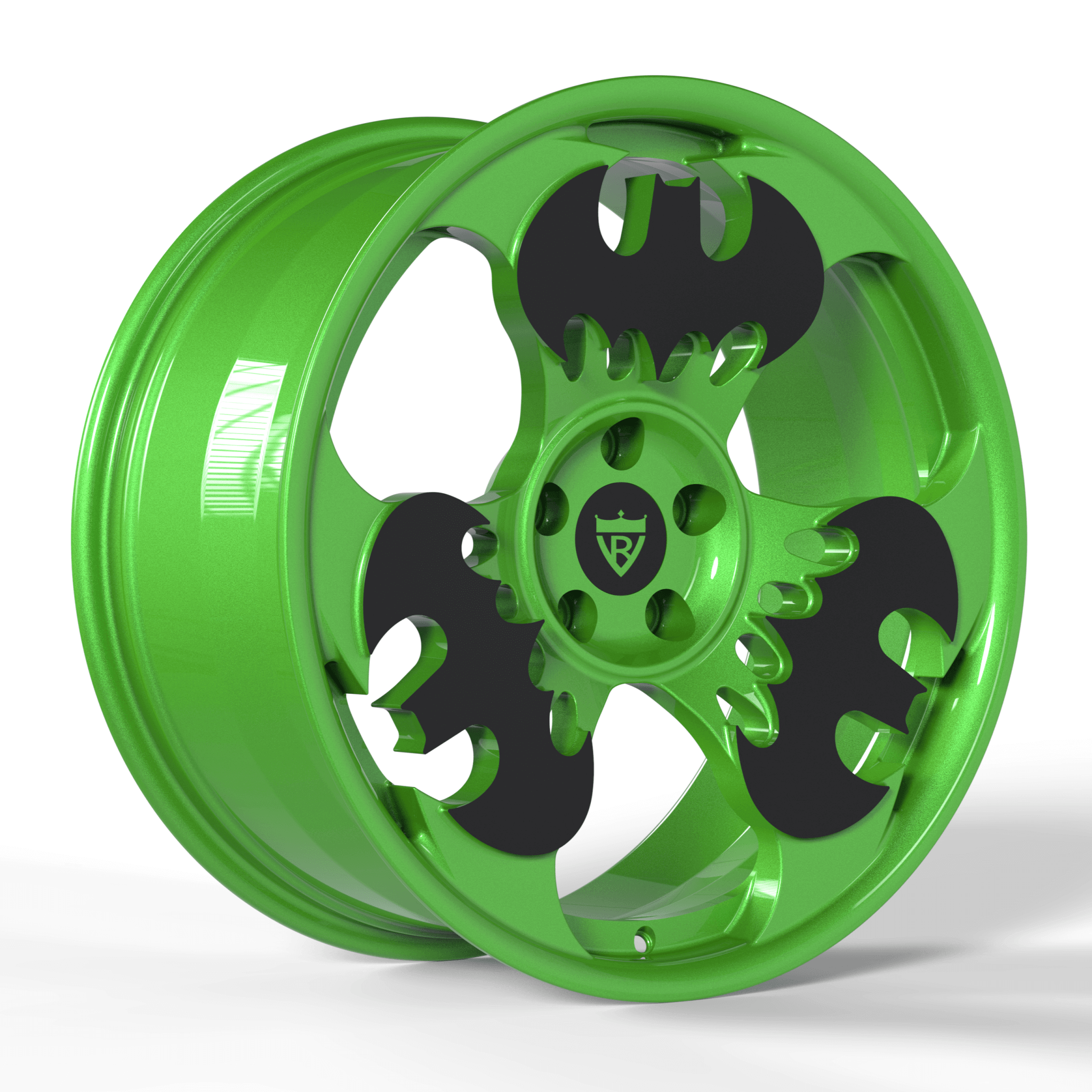 Premium forged Batman rims in green with a unique design for performance cars: RV-MBT - RVRN WHEELS