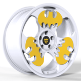 Premium forged Batman rims in white with a unique design for performance cars: RV-MBT - RVRN WHEELS