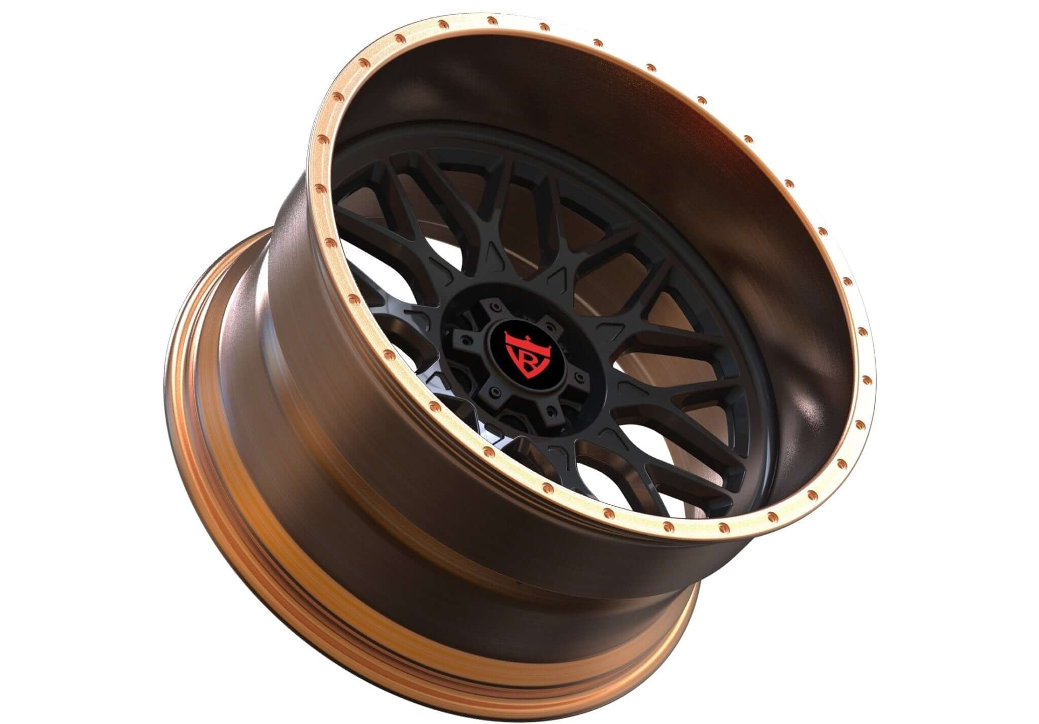 1 PIECE DEEP DISH RED AND BLACK FORGED WHEELS SERIES: RV-MF012 - RVRN WHEELS