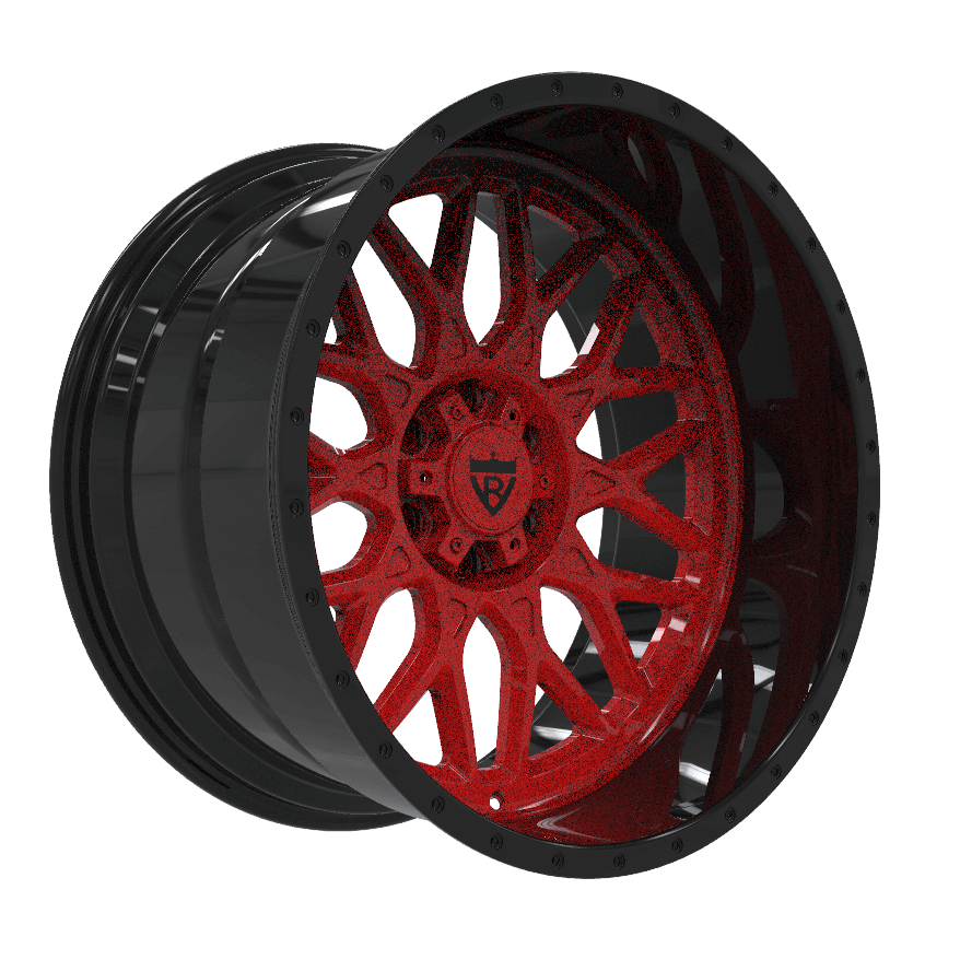 1 PIECE DEEP DISH RED AND BLACK FORGED WHEELS SERIES: RV-MF012 - RVRN WHEELS