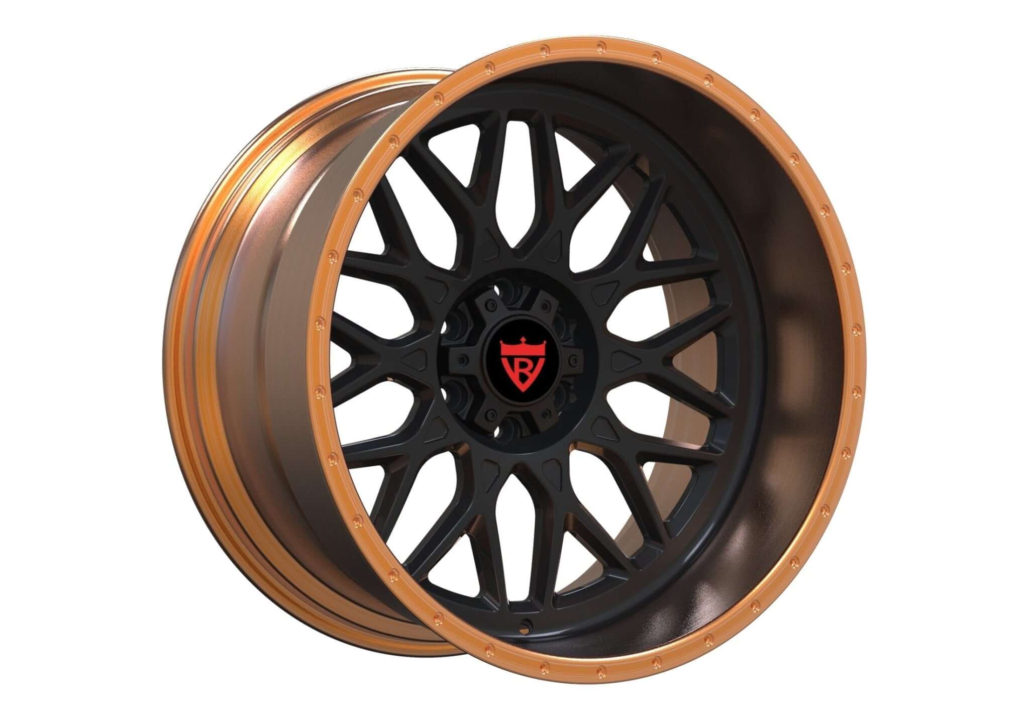1 PIECE DEEP DISH RED AND BLACK FORGED WHEELS SERIES: RV-MF012 - RVRN WHEELS