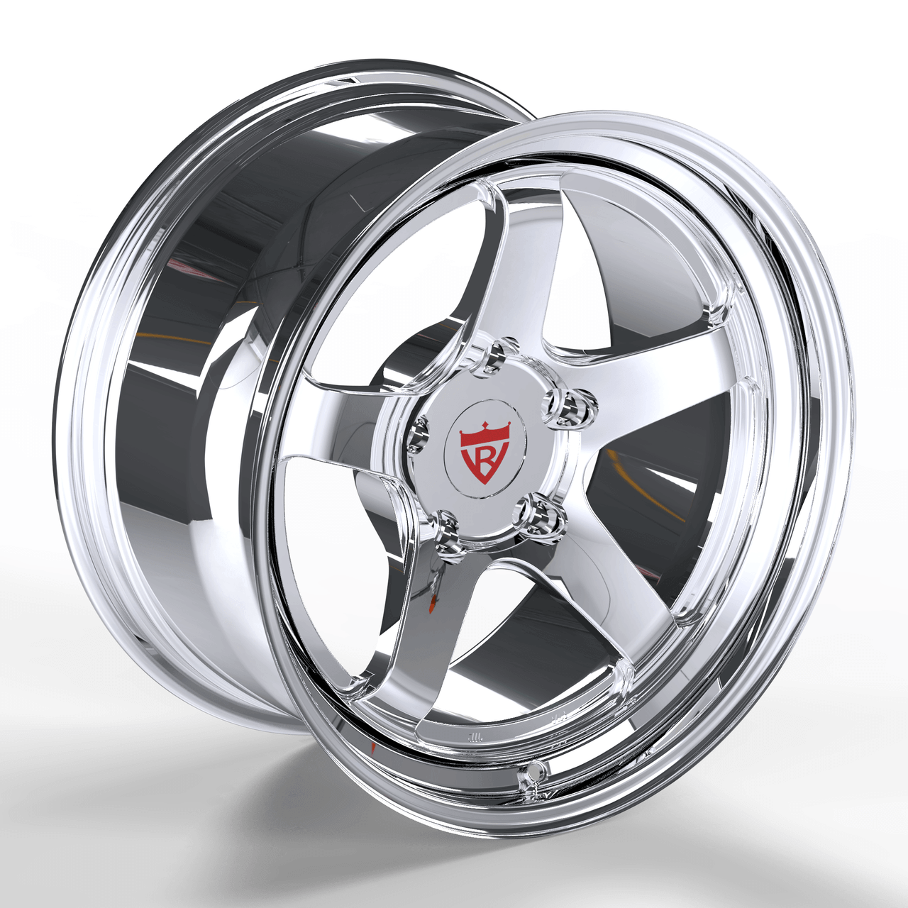 CUSTOM MONOBLOCK 5 SPOKE DEEP LIP FORGED CHROME WHEELS: RV-MT396