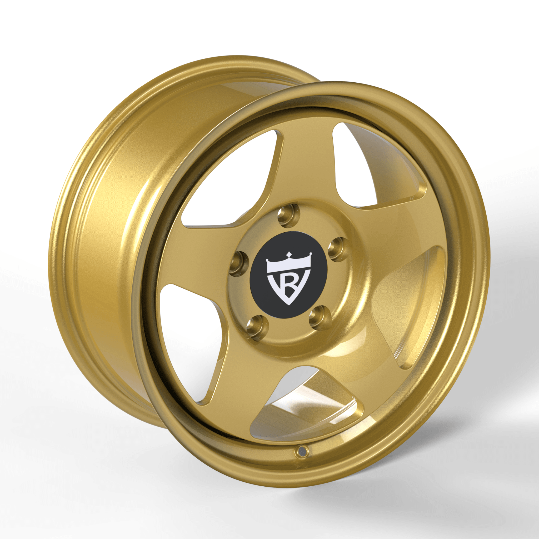 CUSTOM MONOBLOCK 5 SPOKE DEEP LIP FORGED GOLD WHEELS: RV-MT396