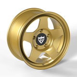 CUSTOM MONOBLOCK 5 SPOKE DEEP LIP FORGED GOLD WHEELS: RV-MT396