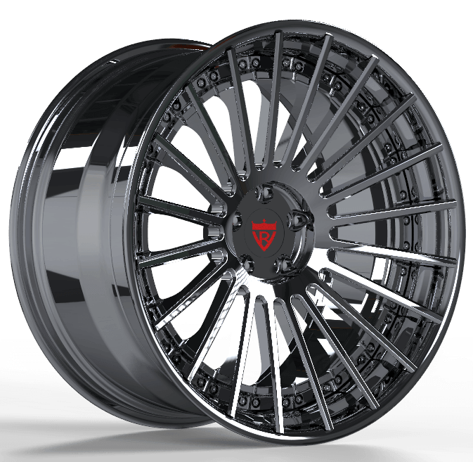 2-PIECE CUSTOM FORGED BLACK WHEELS SERIES: RV-TR66 - RVRN WHEELS