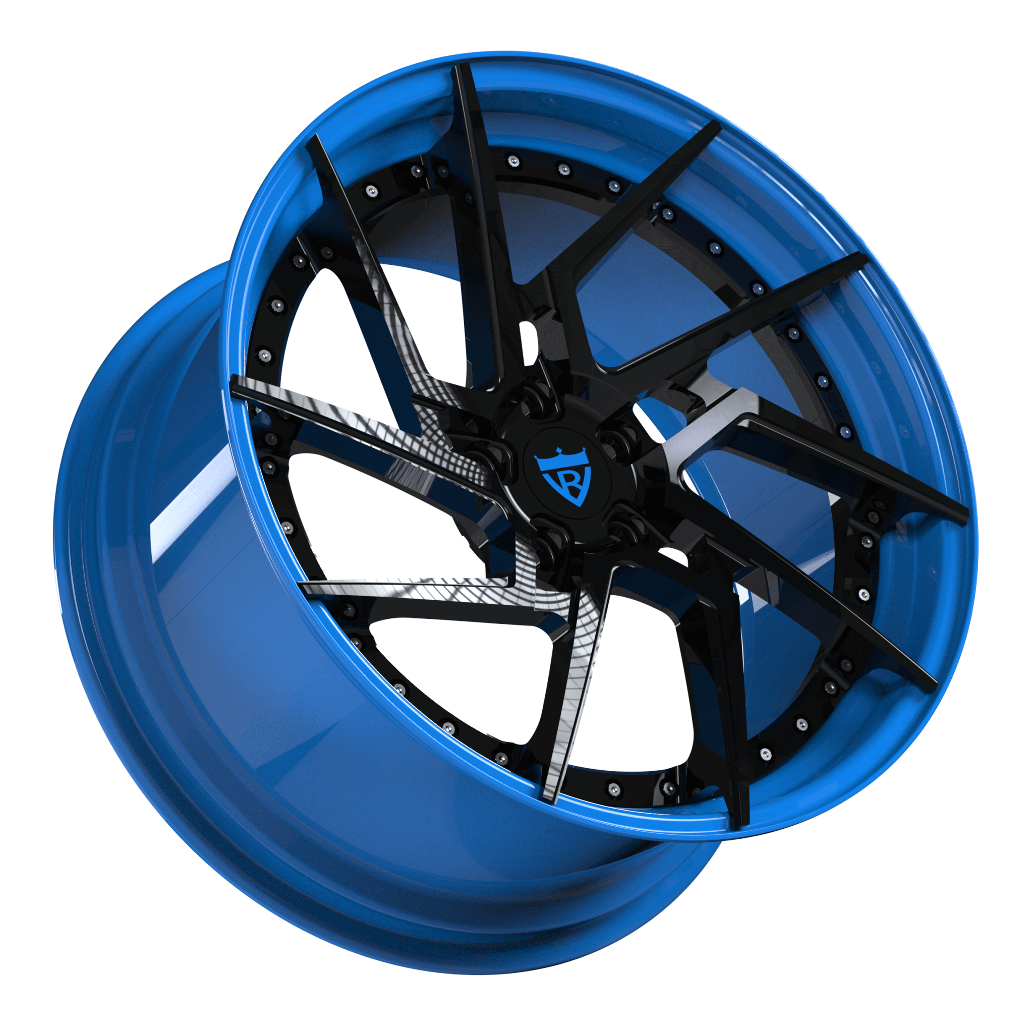 2 PIECE FORGED BLUE WHEEL SERIES: RV-DF041 - RVRN WHEELS