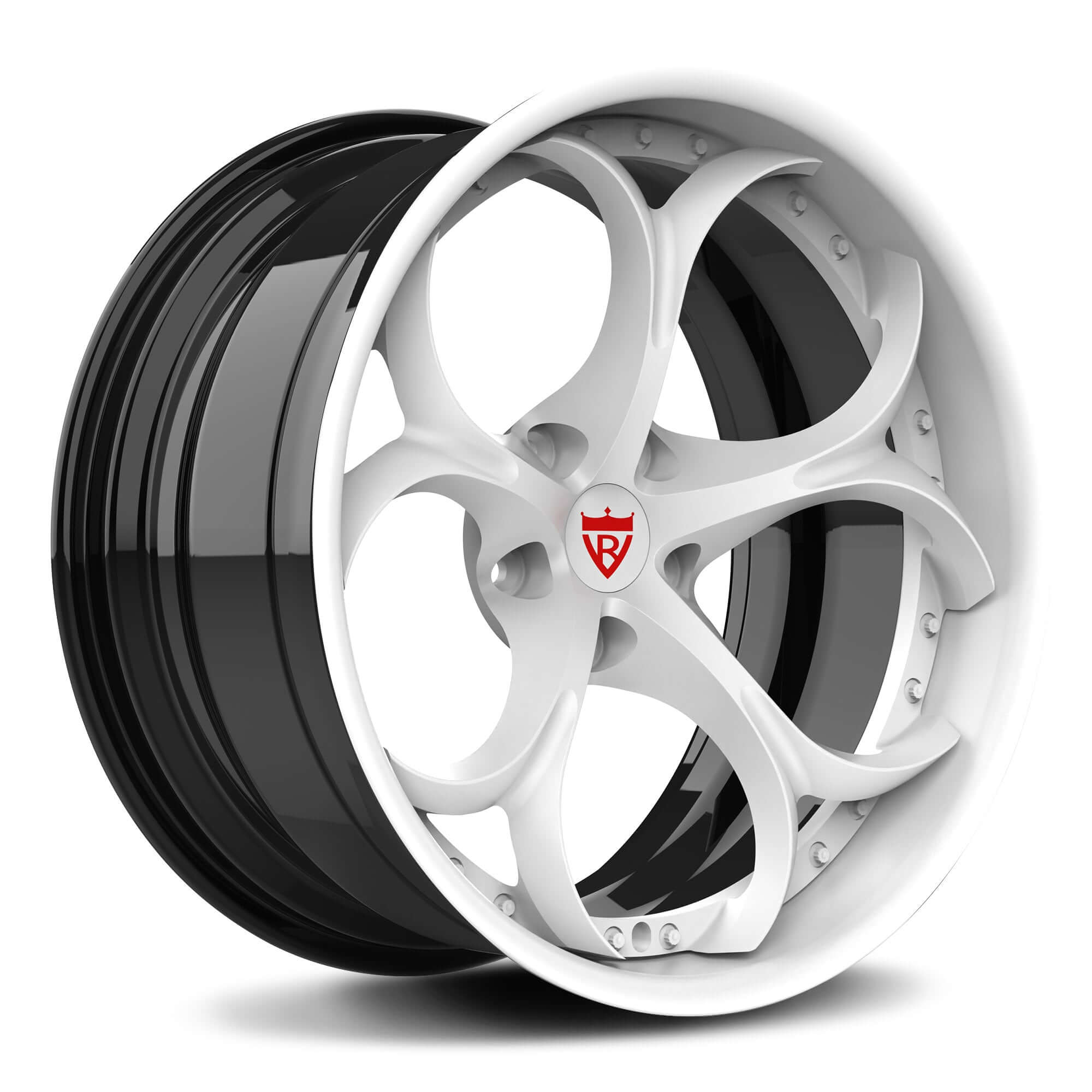 2024 Acura Integra Custom Forged Wheels-White and Black RVRN RV-DS016 2-Piece Rims