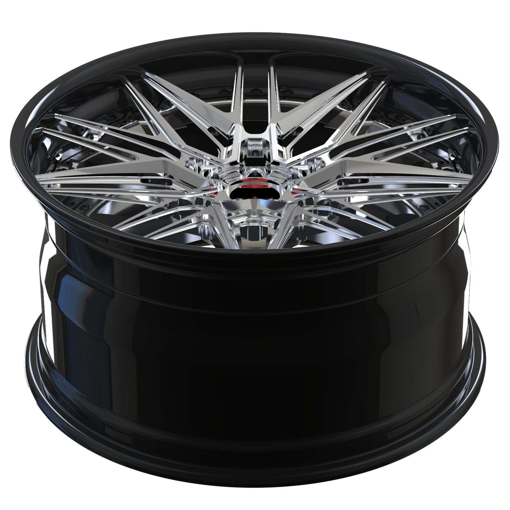 CHRYSLER 300S AFTERMARKET WHEELS-RVRN RV-T081 SERIES-CUSTOM FORGED 2PC RIMS CHROME AND BLACK