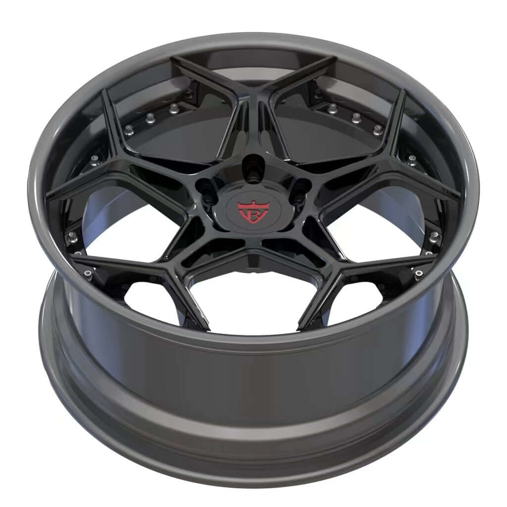 2 PIECE FORGED GLOSS BLACK WHEELS SERIES : RV-DR01 - RVRN WHEELS