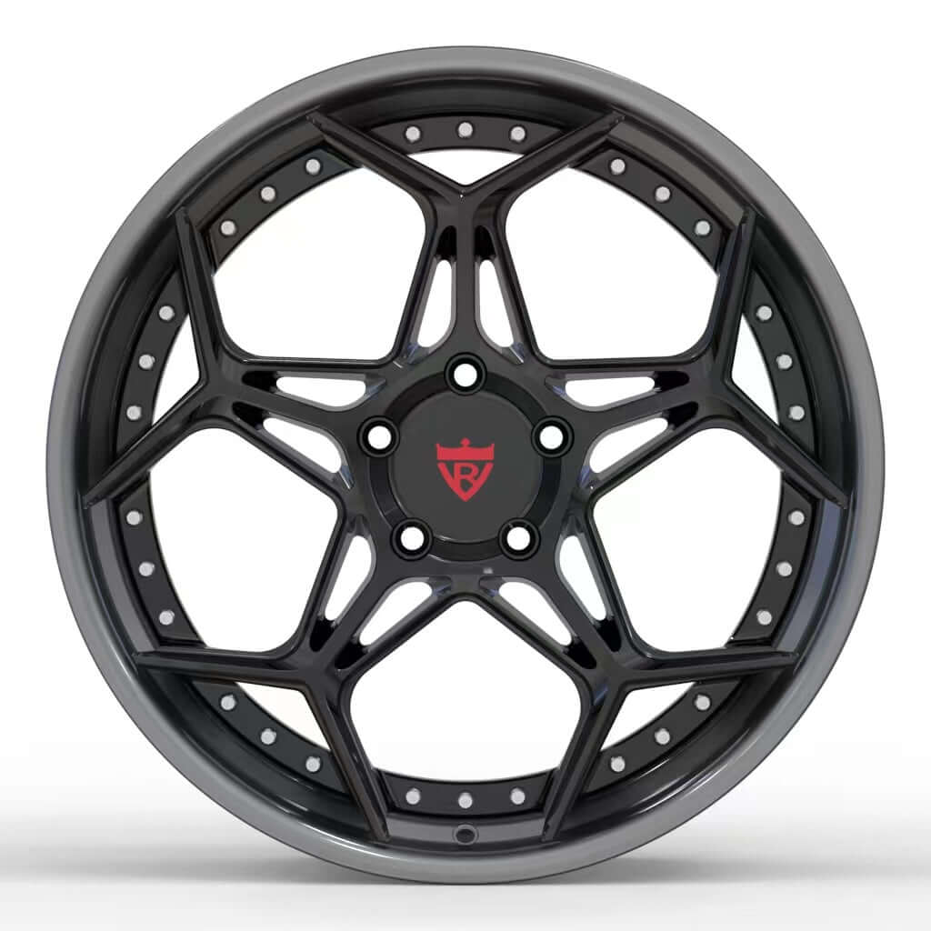 2 PIECE FORGED GLOSS BLACK WHEELS SERIES : RV-DR01 - RVRN WHEELS