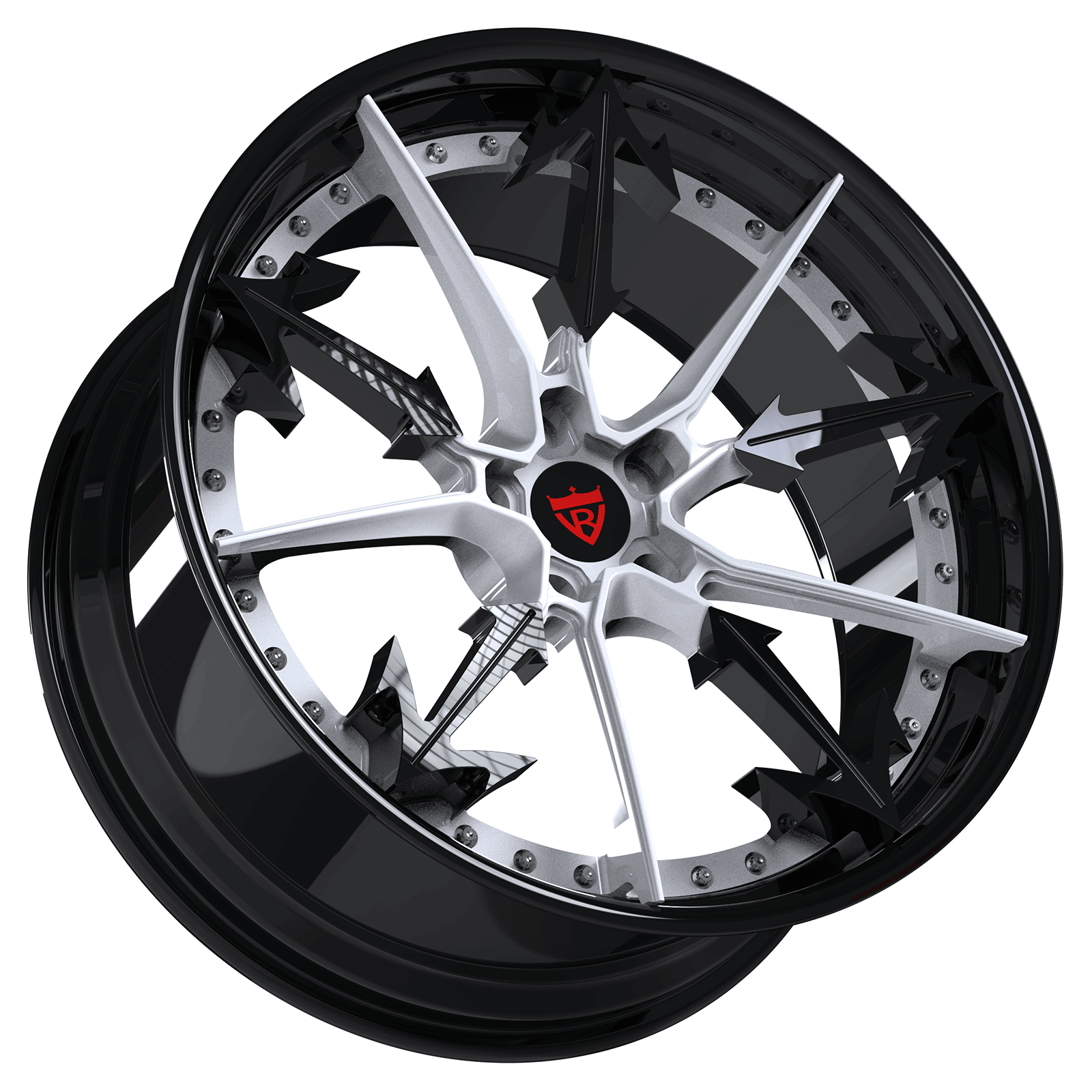 2 PIECE FORGED GLOSS BLACK WHEELS SERIES : RV-DR082 - RVRN WHEELS