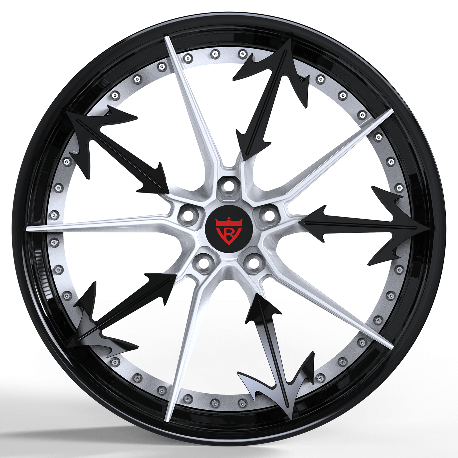 2 PIECE FORGED GLOSS BLACK WHEELS SERIES : RV-DR082 - RVRN WHEELS